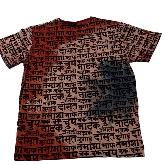 Brand New Thick Cotton One of a kind Tie dye Shirt with Hindi Block Print… - Picture 2 of 7